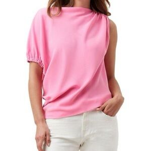 Trina Turk Pink Asymmetrical Blouse